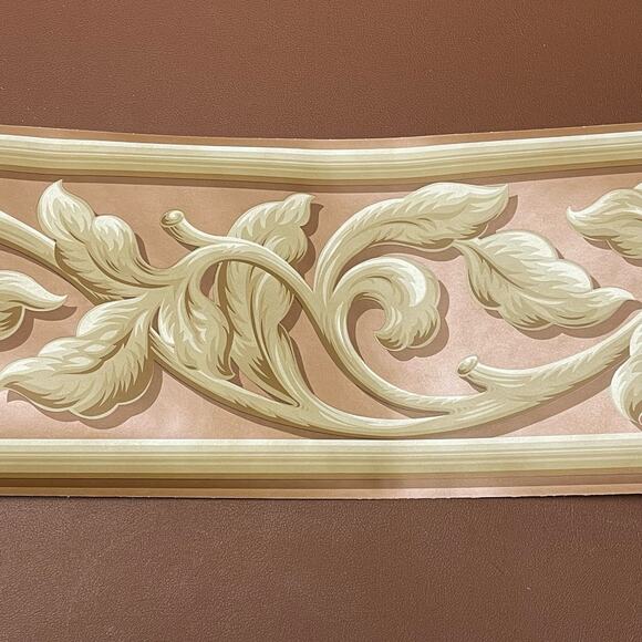 6 Wallpaper Border Rolls TX2154B Tan Brown Scroll 30yd Total 90ft Imperial - Picture 1 of 6